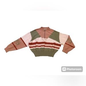 One Teaspoon OTS reactive knit sweater pink/green oversized Size Small